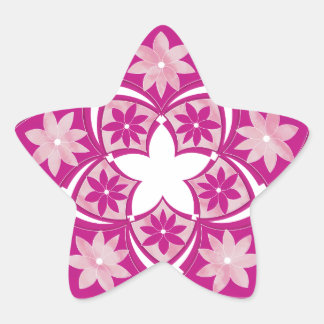 Pegatina En Forma De Estrella Pegatina de mosaicos florales decorativos de Estre