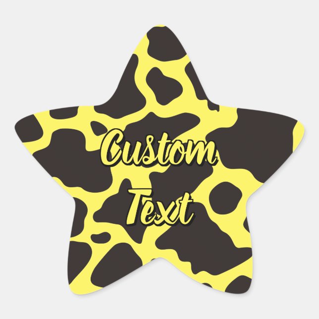 Pegatina En Forma De Estrella Pegatina de patrón de vaca (Anverso)