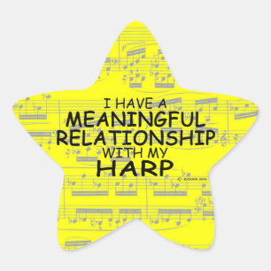 Pegatina En Forma De Estrella Pegatina de relaciones significativas Harp Star