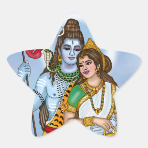 Pegatina En Forma De Estrella Pegatina de Shiva Parvati