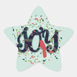 Pegatina En Forma De Estrella Pegatina de vacaciones de Navidades de alegría ale