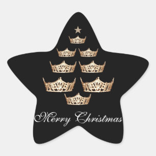 Pegatina En Forma De Estrella Pegatina del árbol de Navidad de la corona de Miss