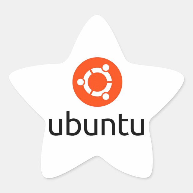 Pegatina En Forma De Estrella Pegatina del logotipo de Linux de Ubuntu (Anverso)