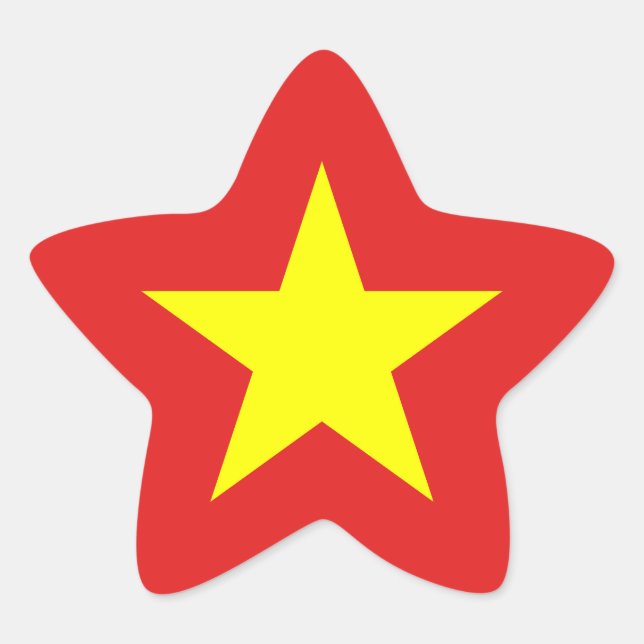 Pegatina En Forma De Estrella Pegatina estrella amarilla de la bandera de Vietna (Anverso)