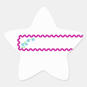 Pegatina En Forma De Estrella Pegatina Estrella de fondo de las flores azules