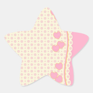 Pegatina En Forma De Estrella Pegatina estrella de fondo de ojos de corazón rosa