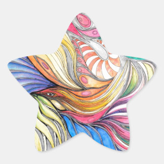 Pegatina En Forma De Estrella Pegatina Estrella de Phoenix Fronds