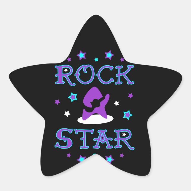Pegatina En Forma De Estrella Pegatina estrella de rock (Anverso)