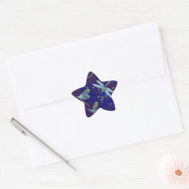 Pegatina En Forma De Estrella Pegatina Estrella del Blues de la libélula