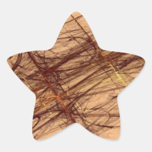 Pegatina En Forma De Estrella Pegatina Estrella Fractal Grunge Marrón