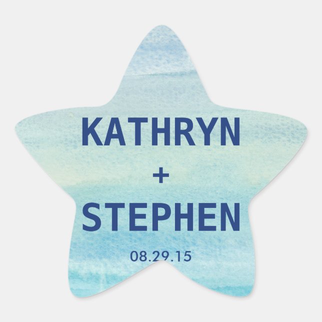 Pegatina En Forma De Estrella Pegatina/Sello para sobres de orfebrería oceánica  (Anverso)