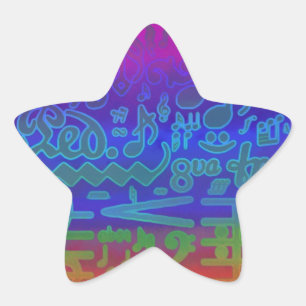 Pegatina En Forma De Estrella Pegatina Star de Music Notes