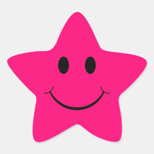Pegatina En Forma De Estrella Pegatinas Caras Estrella Rosa Caliente
