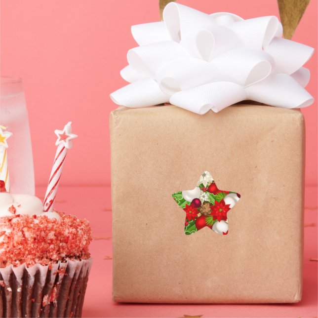 Pegatina En Forma De Estrella Pegatinas de Felices Fiestas (Fiesta)