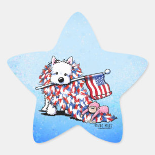 Pegatina En Forma De Estrella Pegatinas de KiniArt Liberty Westie Star
