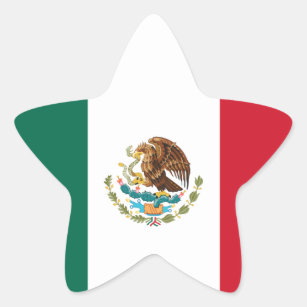 Pegatina En Forma De Estrella Pegatinas de la estrella de la bandera de México