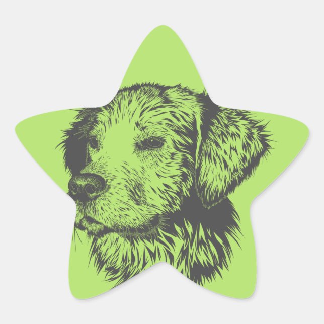 Pegatina En Forma De Estrella Pegatinas de perros (Anverso)