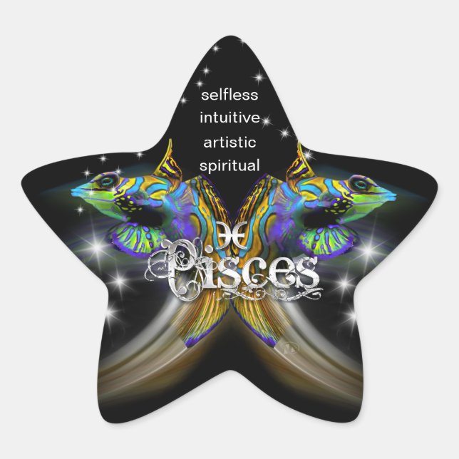 Pegatina En Forma De Estrella Pegatinas de Pisces (Anverso)