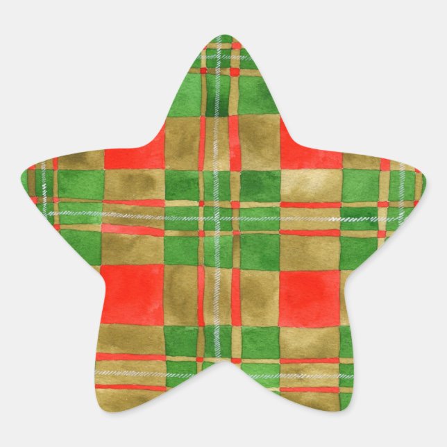 Pegatina En Forma De Estrella PEGATINAS del MAC GREGOR TARTAN Star (Anverso)
