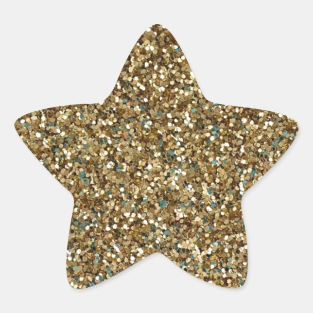 Pegatina En Forma De Estrella PEGATINAS del PURPURINA STAR de GOLD (faux) (Anverso)