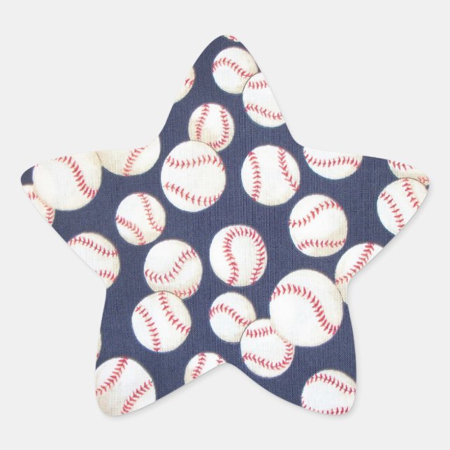 Pegatina En Forma De Estrella Pegatinas Estrella de Béisbol (Anverso)