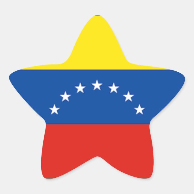 Pegatina En Forma De Estrella Pegatinas estrella de la bandera de Venezuela (Anverso)
