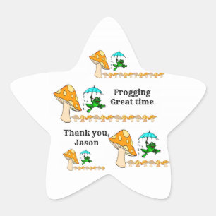 Pegatina En Forma De Estrella Pegatinas Frotando el hongo del cumpleaños