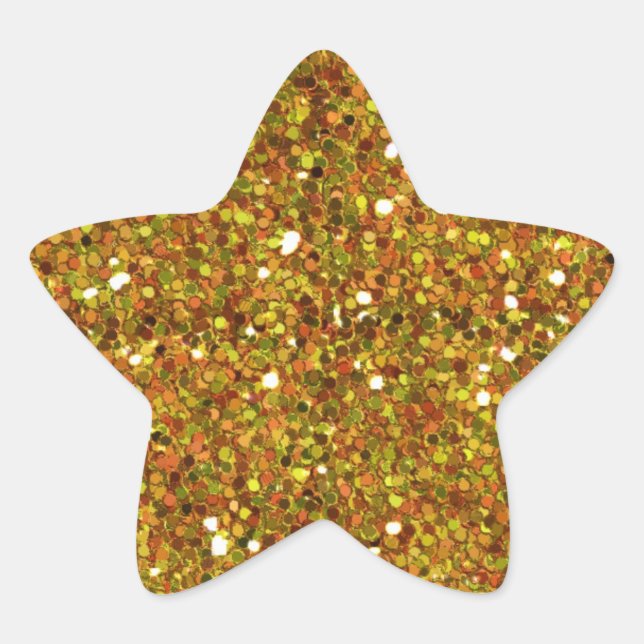 Pegatina En Forma De Estrella Pegatinas Purpurinas Amarillos (Anverso)