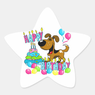 Pegatina En Forma De Estrella PEGUI Pups Happy Birday - Tin