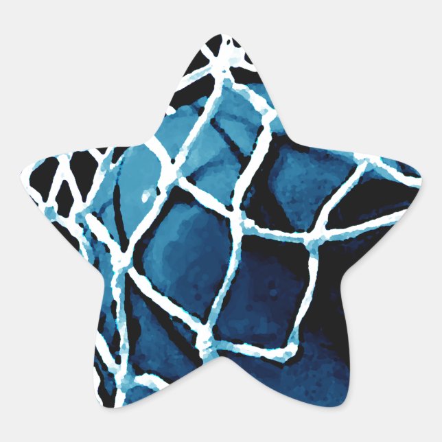 Pegatina En Forma De Estrella pelota de baloncesto azul (Anverso)