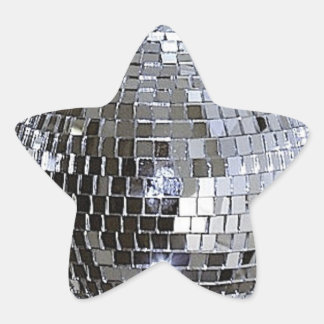 Pegatina En Forma De Estrella Pelota de disco plateado
