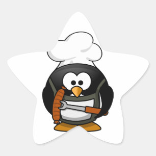 Pegatina En Forma De Estrella Penguin Grill