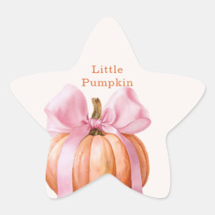 Pegatina En Forma De Estrella Pequeña Baby Shower de calabaza - Caída de arco ro