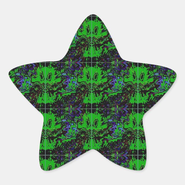 Pegatina En Forma De Estrella Pequeño diablo verde (Anverso)