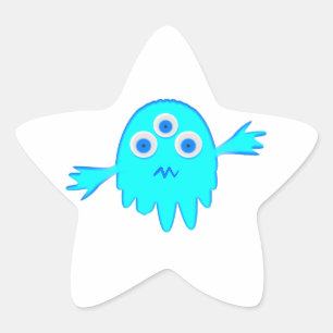 Pegatina En Forma De Estrella Pequeño Monstruo Radiactivo