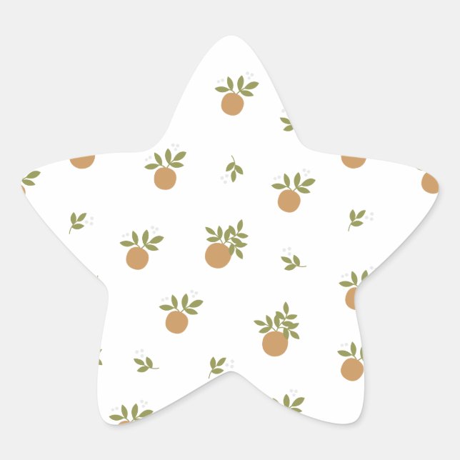Pegatina En Forma De Estrella Pequeños Naranjas Fiestas Pegatinas (Anverso)