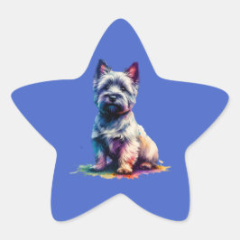 Pegatina En Forma De Estrella Perro de Cairn Terrier