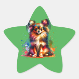 Pegatina En Forma De Estrella Perro de juguete ruso