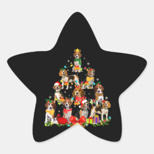 Pegatina En Forma De Estrella Perro Lover Regalos Navidades de Árbol Beagle Luz