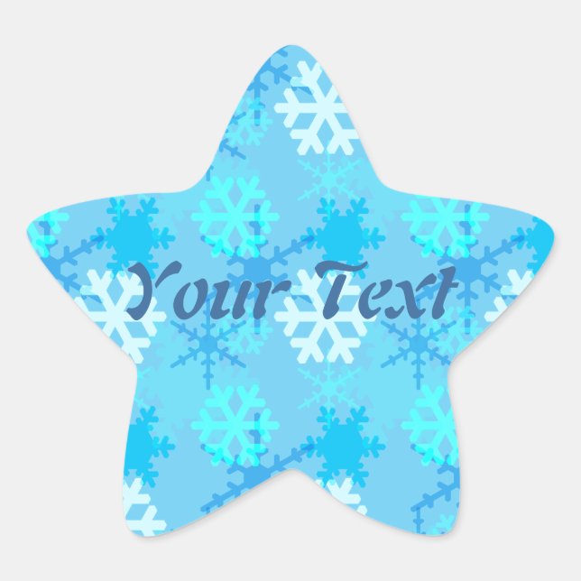 Pegatina En Forma De Estrella Personalizable de ráfaga de nieve (Anverso)