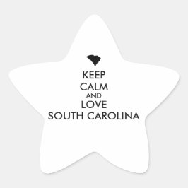 PEGATINA EN FORMA DE ESTRELLA PERSONALIZABLE MANTENGA LA CALMA Y AME A CAROLINA 