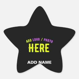 PEGATINA EN FORMA DE ESTRELLA PERSONALIZABLE MODERNO ESTILO NEGRO VERIFICADO MAR