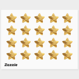Pegatina En Forma De Estrella Personalizado con tu propia foto y texto en oro