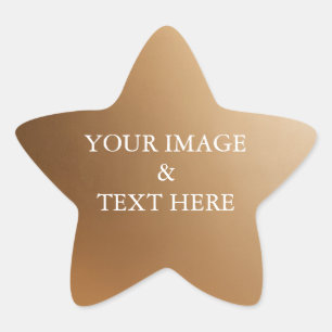 Pegatina En Forma De Estrella Personalizado con tu propia foto y texto en oro