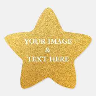 Pegatina En Forma De Estrella Personalizado con tu propia foto y texto Sta de or
