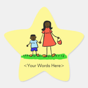 Pegatina En Forma De Estrella Personalizado de la madre y el hijo Pegatina de la
