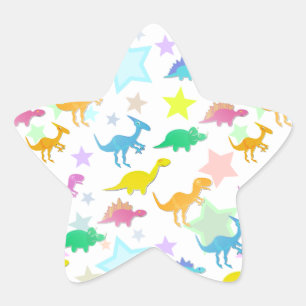 Pegatina En Forma De Estrella Personalizado Dinosaurios Pegatina Estrella de col
