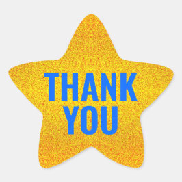Pegatina En Forma De Estrella Personalizado Gold Gracias