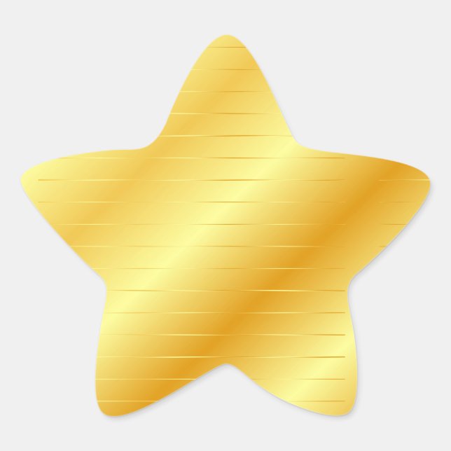 Pegatina En Forma De Estrella Personalizado Gold Look Elegant Modern Blank Templ (Anverso)