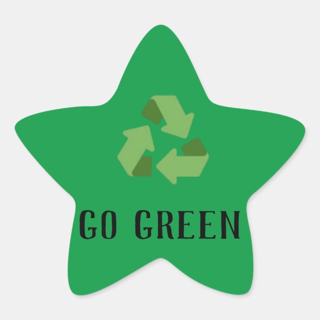 Pegatina En Forma De Estrella personalizado Logo de Go Green ecológico (Anverso)